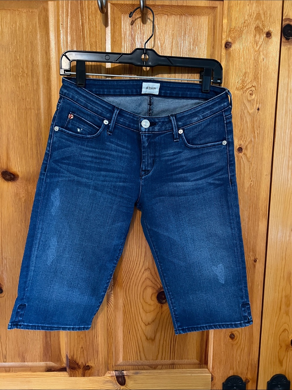 Hudson Jeans Deep Indigo Knee-Length Denim Shorts